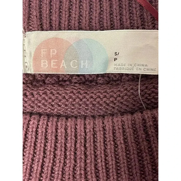 Free People Beach Lena Knit Sweater PulloverShorts Set Size Small Purple New - Picture 8 of 10